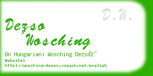 dezso wosching business card